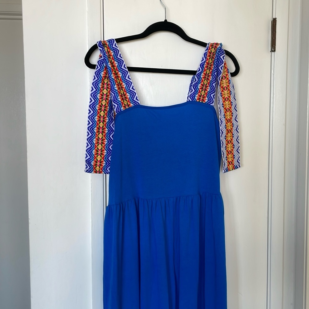 Pitusa Blue Jumpsuit with Multicolor Straps